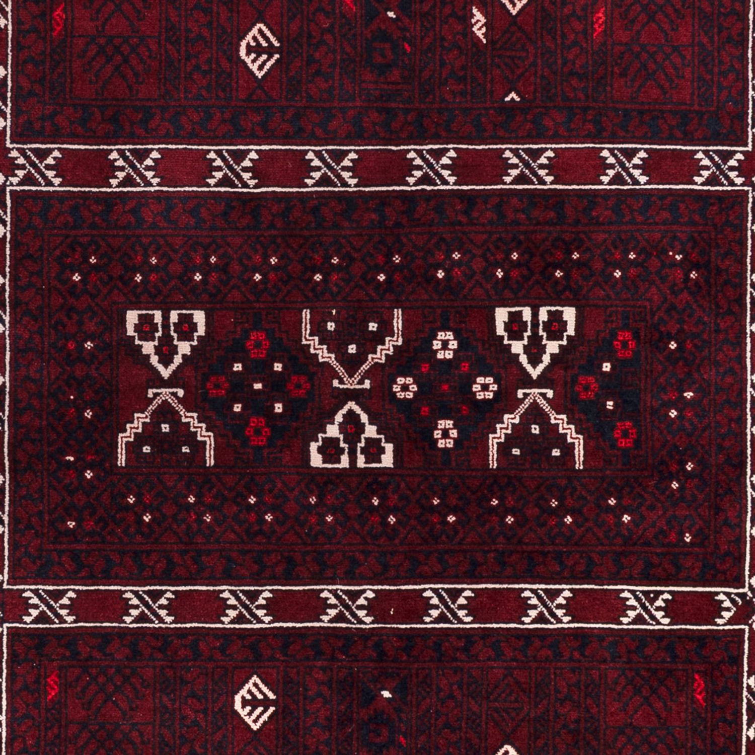 Afghan Rug - 245 x 167 cm - dark red