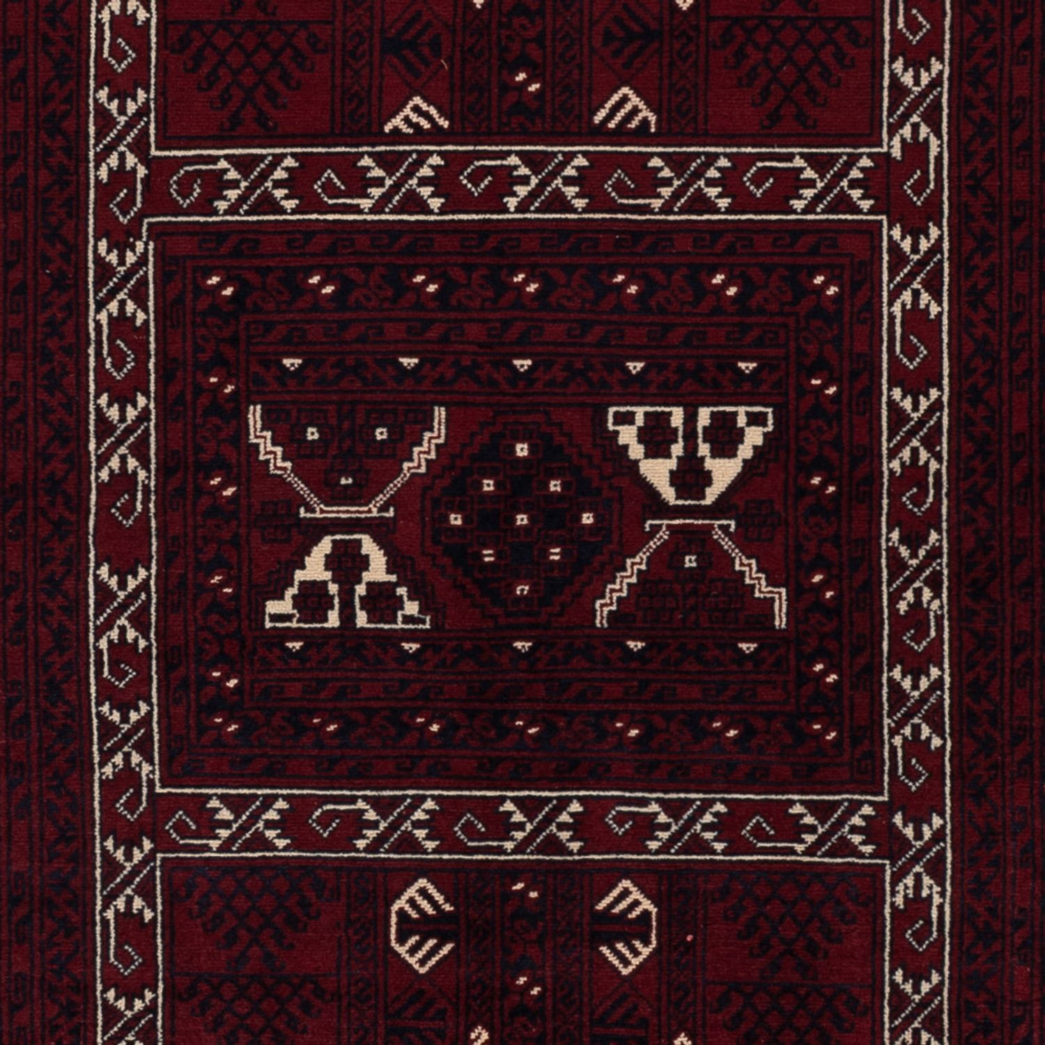 Afghan Rug - 249 x 150 cm - dark red