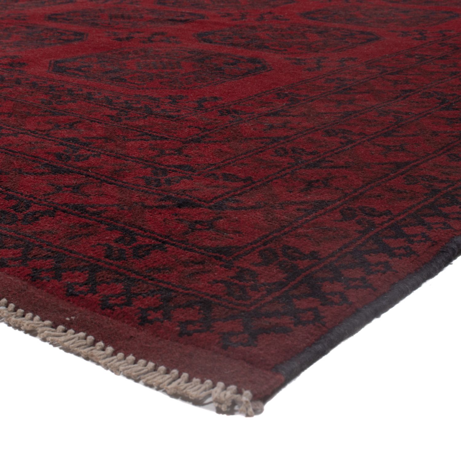 Afghan Teppich - Filpa - 302 x 252 cm - dunkelrot
