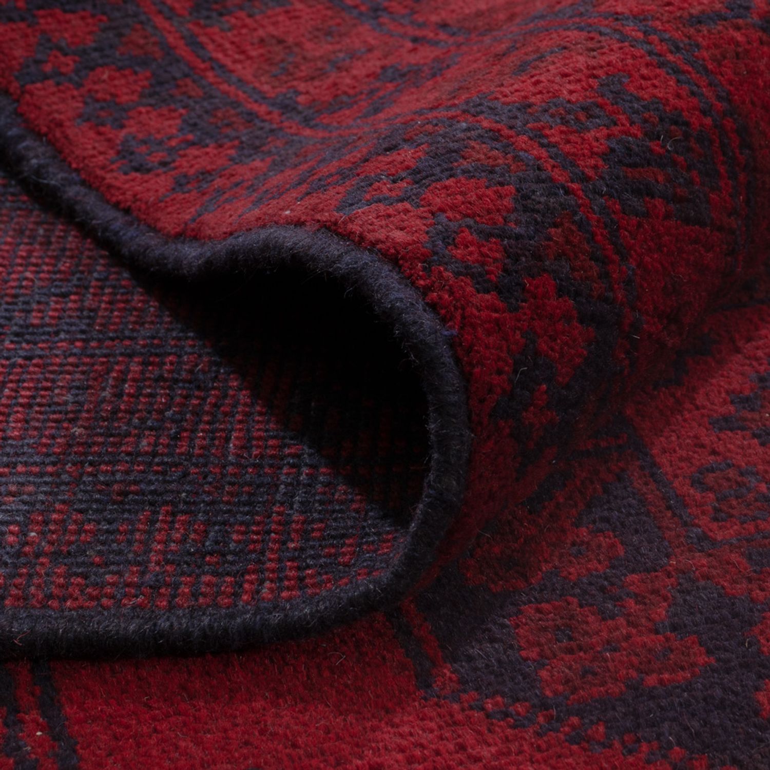 Afghan Teppich - Filpa - 302 x 252 cm - dunkelrot