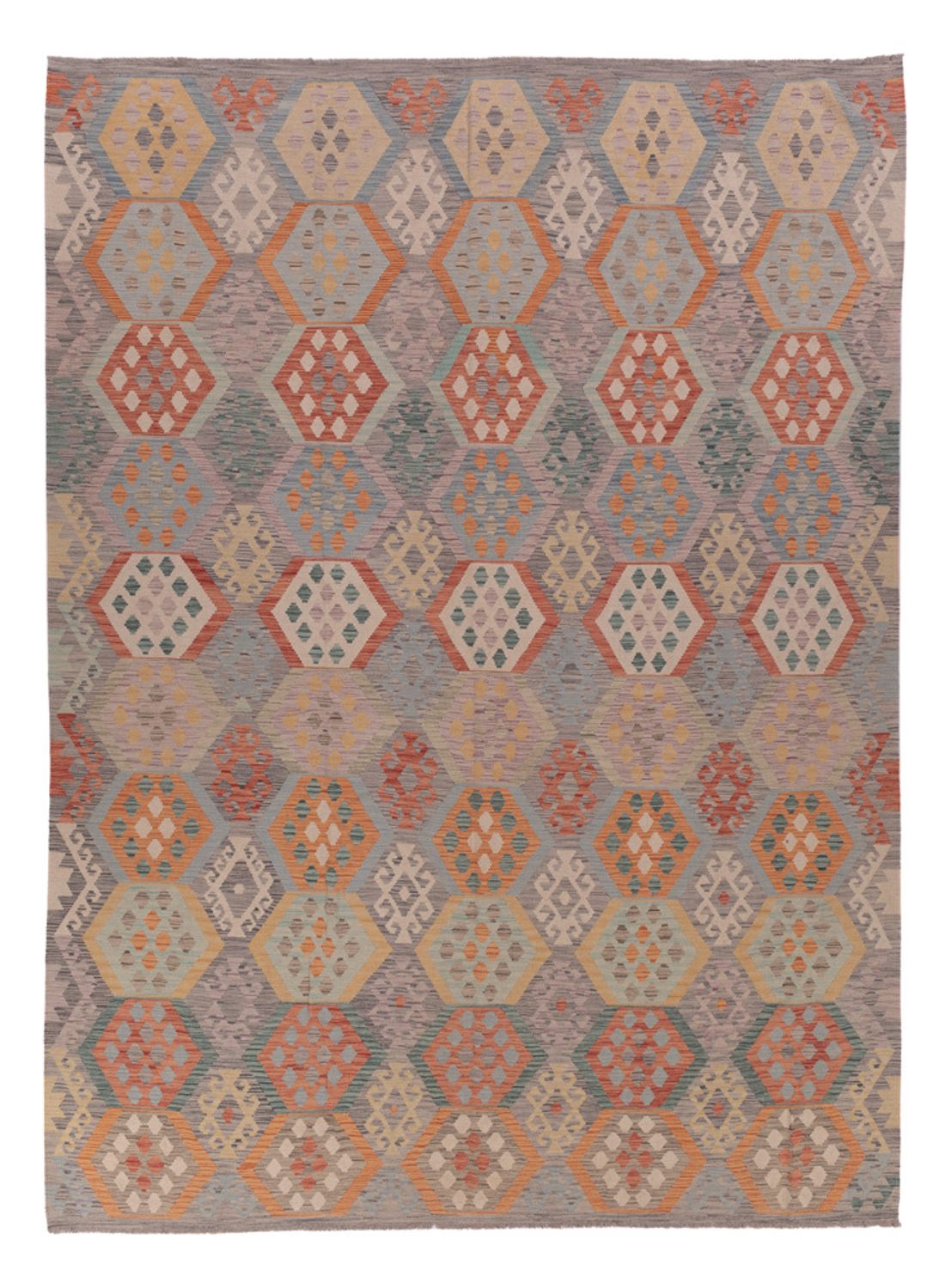 Kelim Rug - Splash - 380 x 281 cm - multicolored