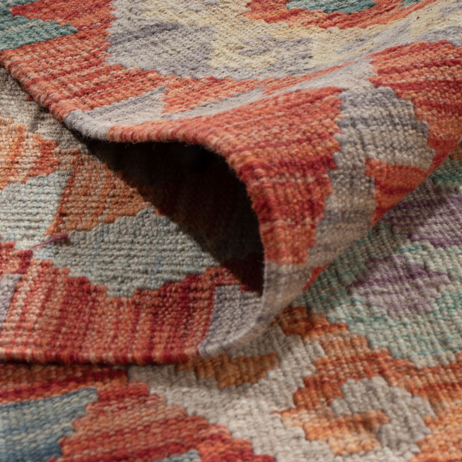 Kelimteppe - Splash - 296 x 257 cm - flerfarget