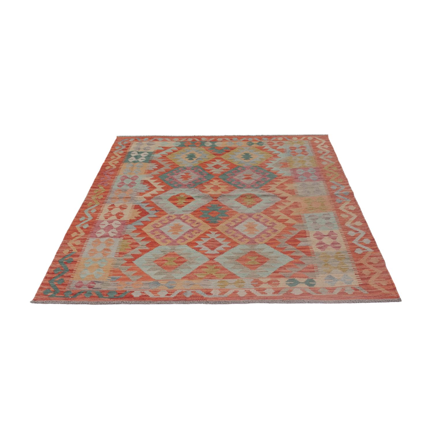 Kelim Rug - Splash - 196 x 147 cm - multicolored