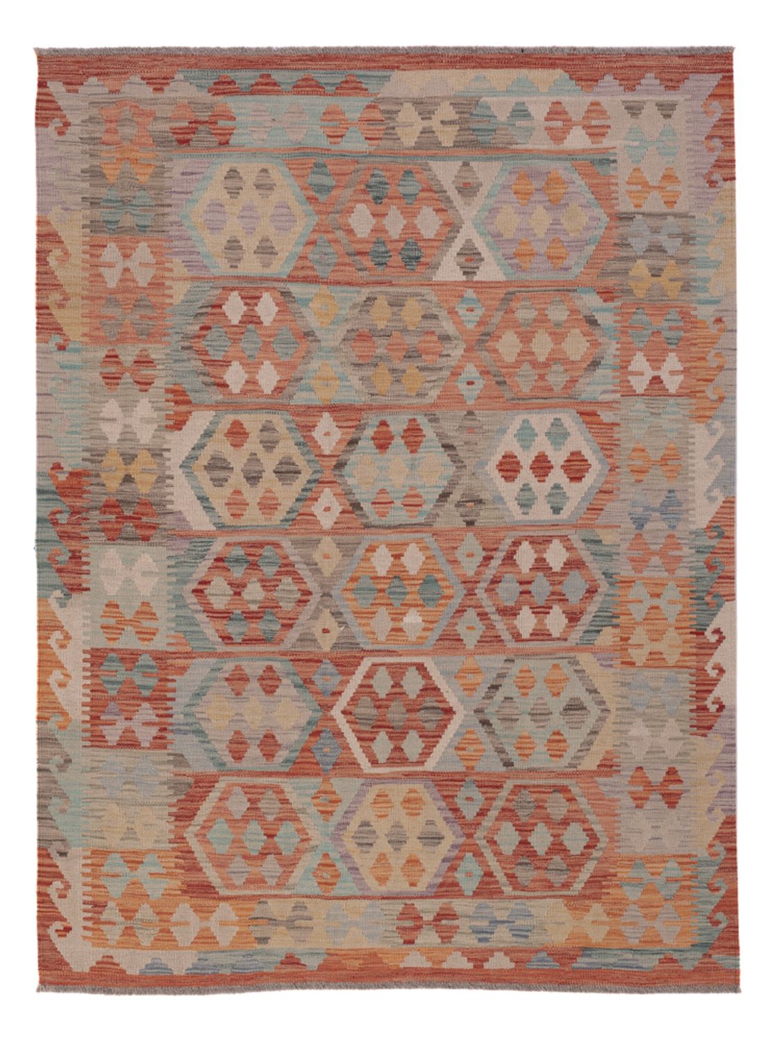 Kelim Rug - Splash - 195 x 147 cm - multicolored