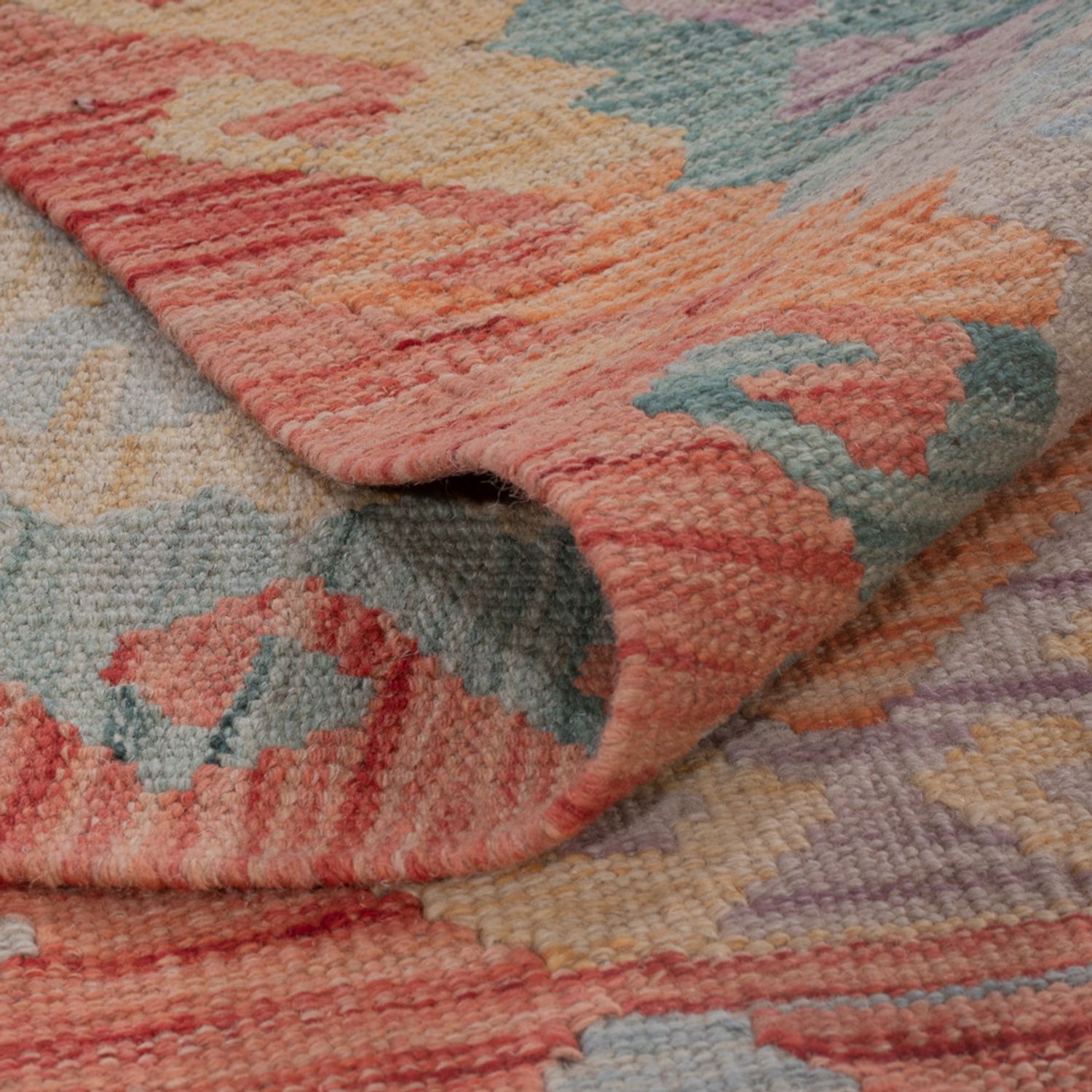 Kelim Rug - Splash - 190 x 152 cm - multicolored