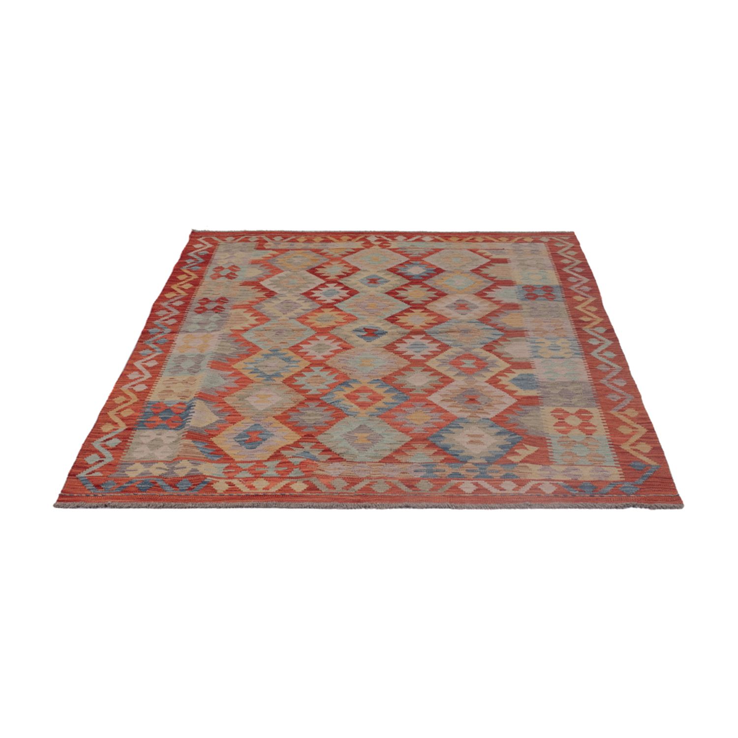 Kelim Rug - Splash - 196 x 150 cm - multicolored