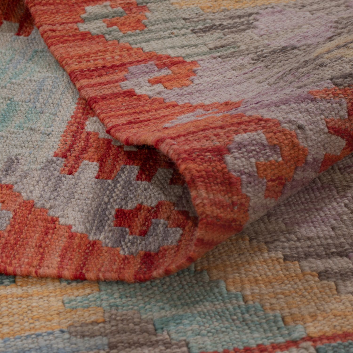 Kelim Rug - Splash - 198 x 150 cm - multicolored