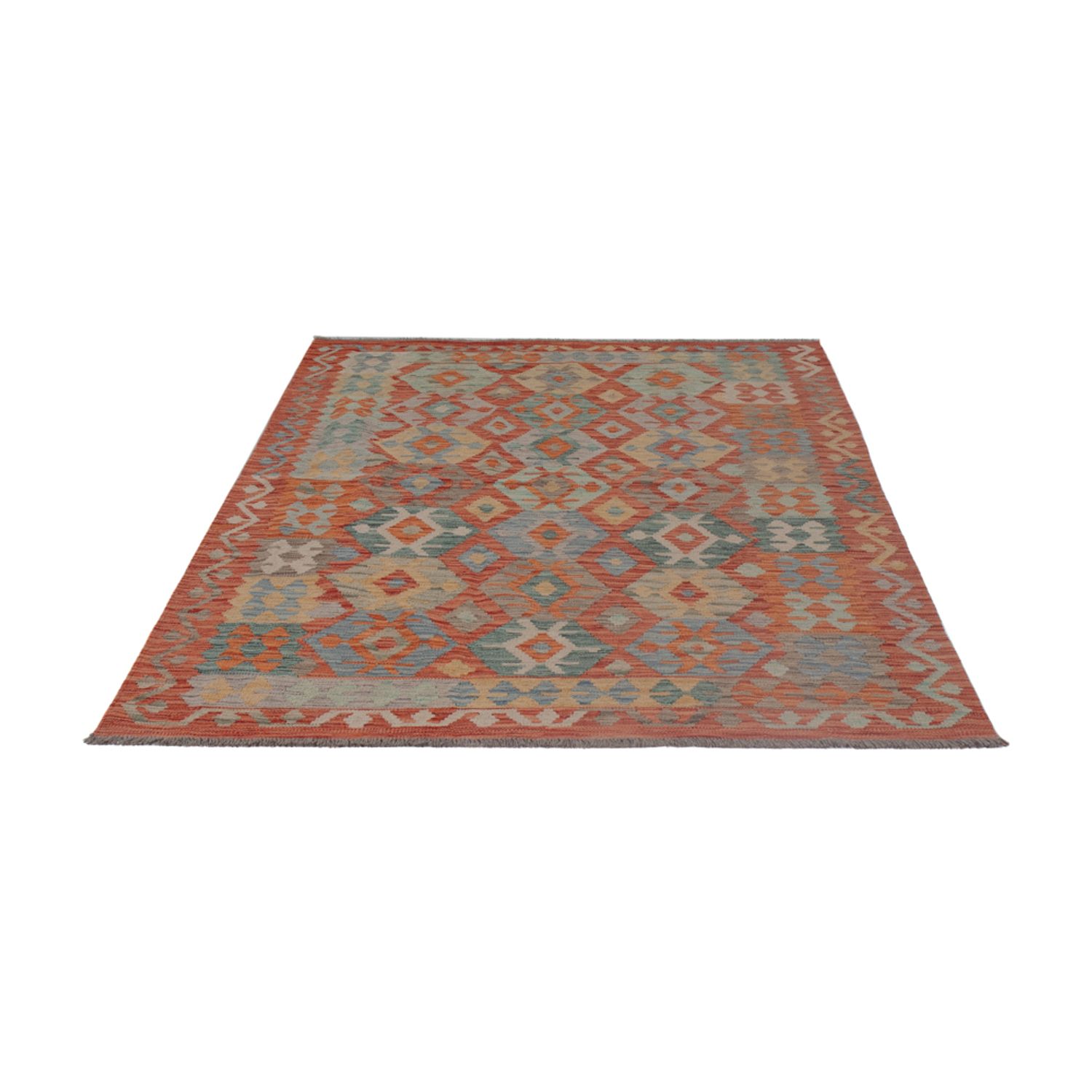 Kelim Rug - Splash - 198 x 152 cm - multicolored