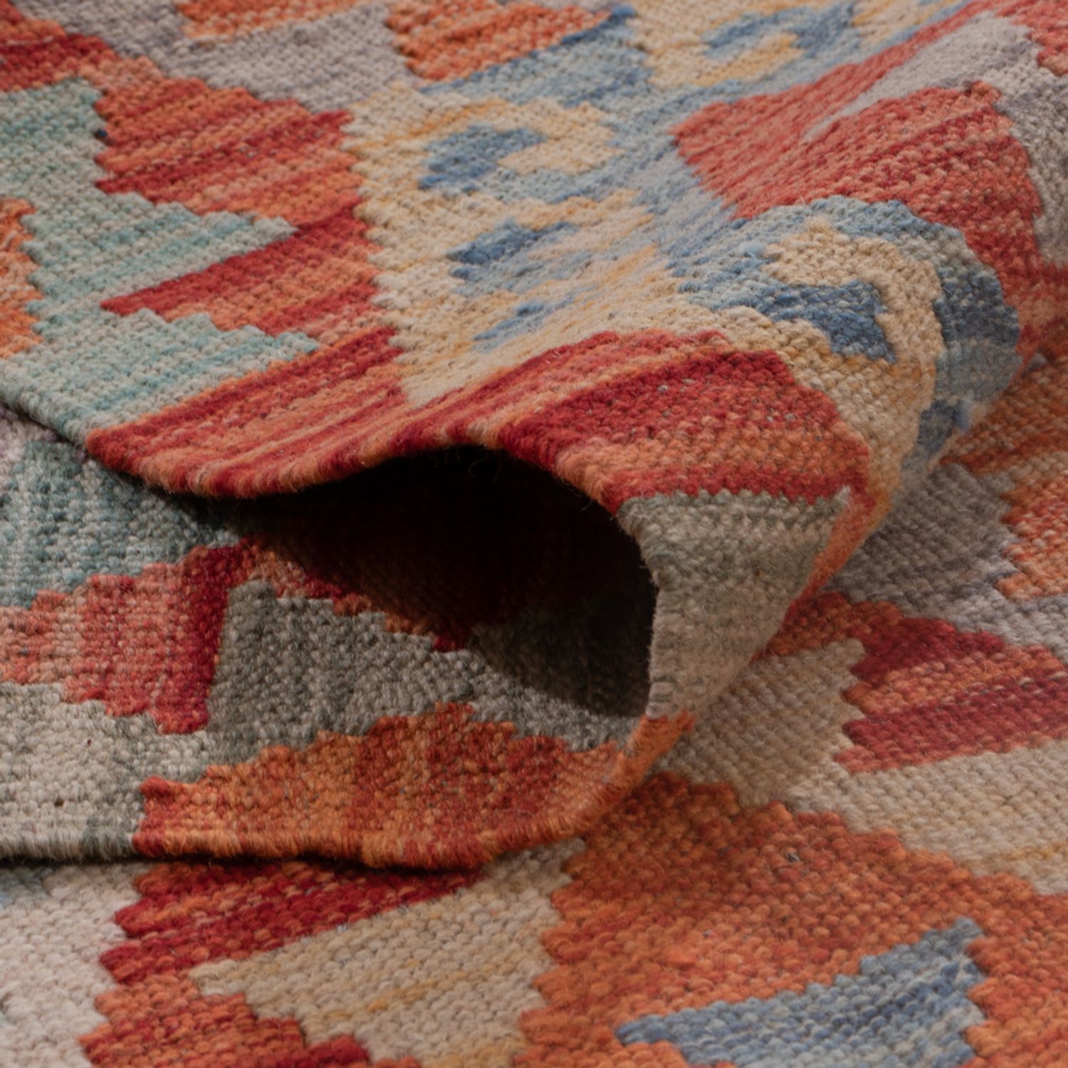 Kelimteppe - Splash - 200 x 153 cm - flerfarget