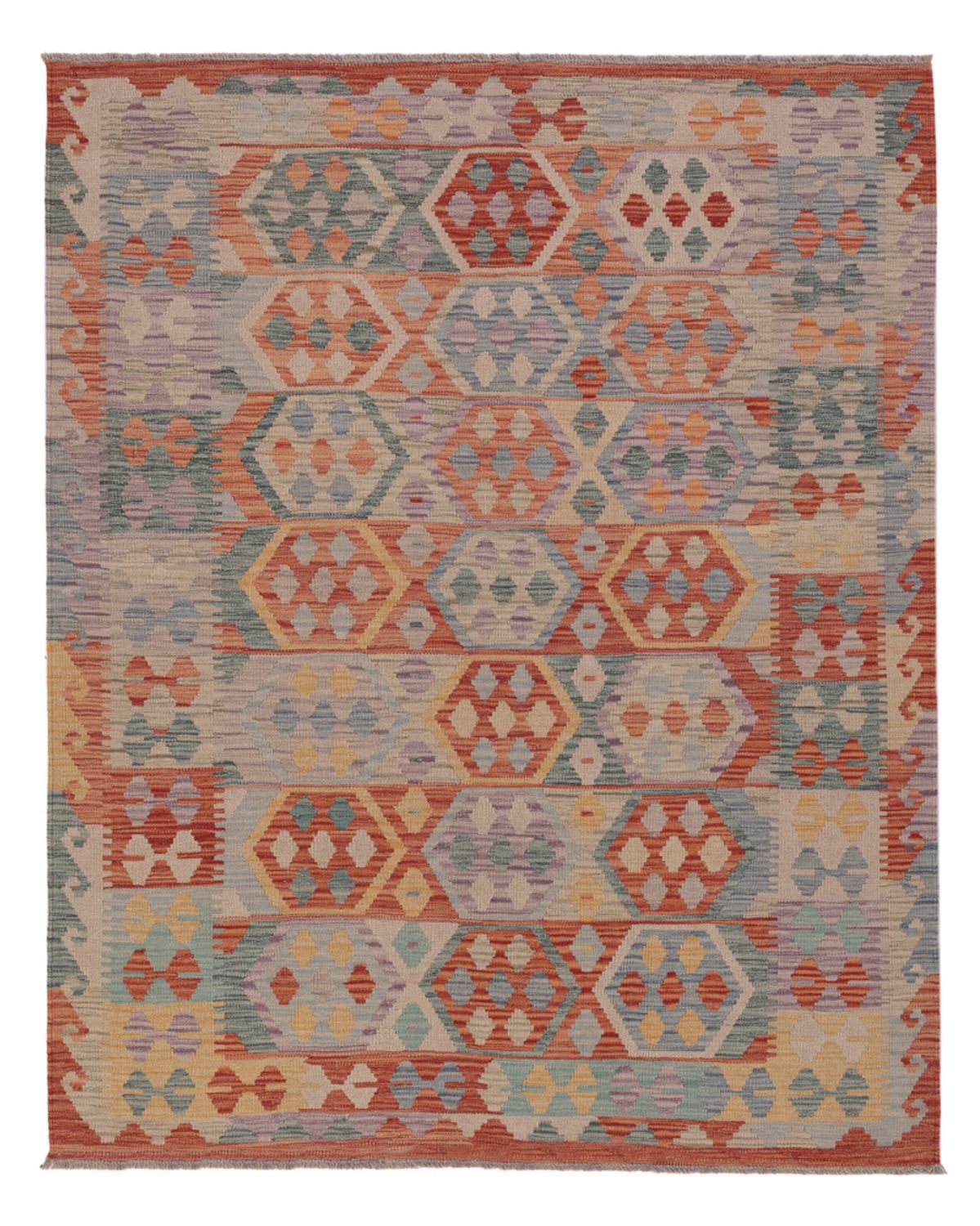 Kelim Rug - Splash - 192 x 150 cm - multicolored