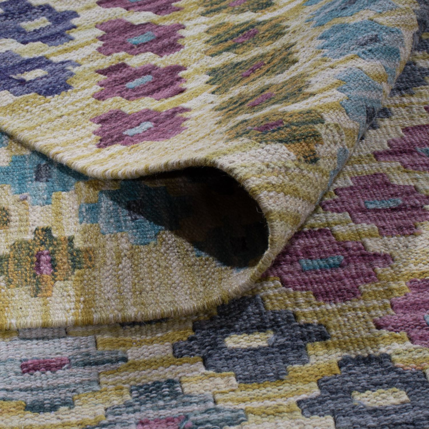 Kelimteppe - Splash - 295 x 212 cm - flerfarget