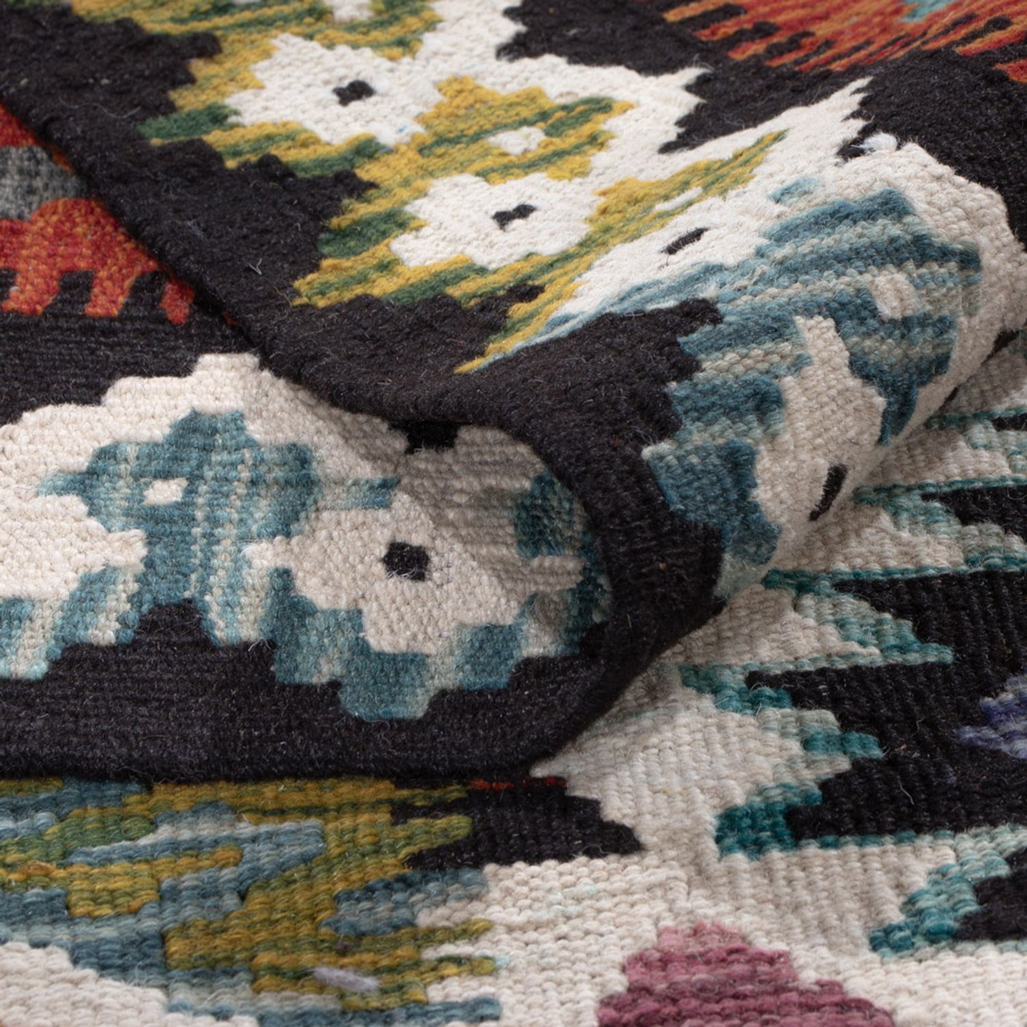 Kelimteppe - Splash - 303 x 206 cm - flerfarget