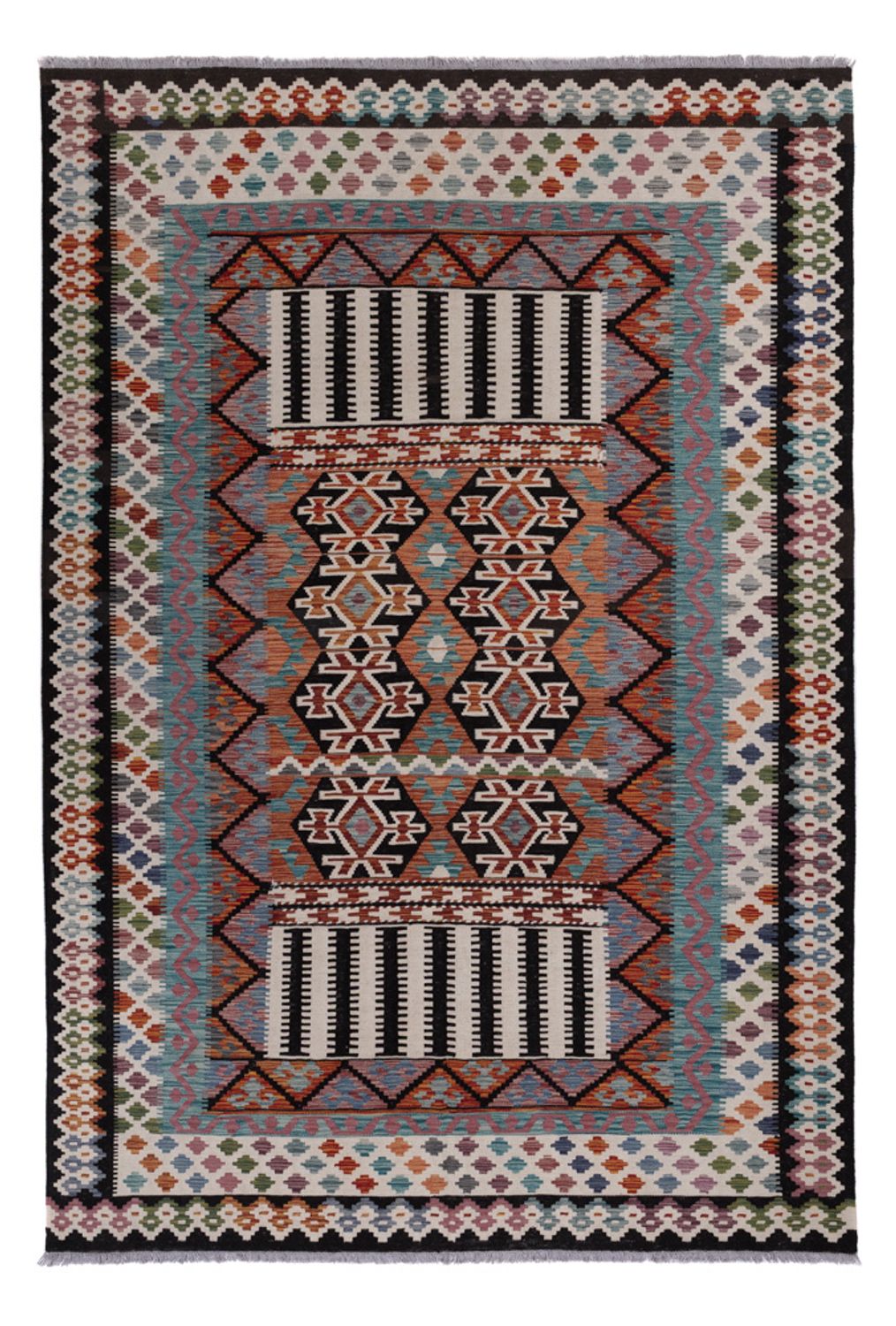 Kelim Rug - Splash - 297 x 203 cm - multicolored
