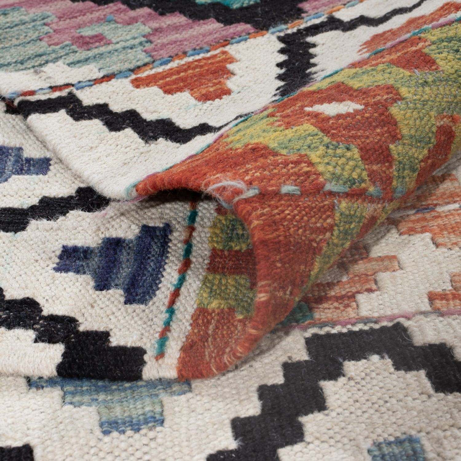 Kelimteppe - Splash - 236 x 176 cm - flerfarget