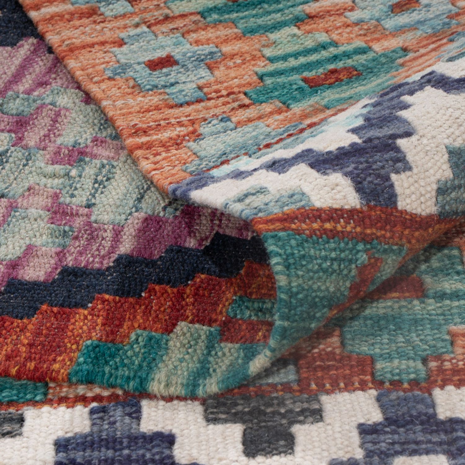Kelimteppe - Splash - 241 x 185 cm - flerfarget