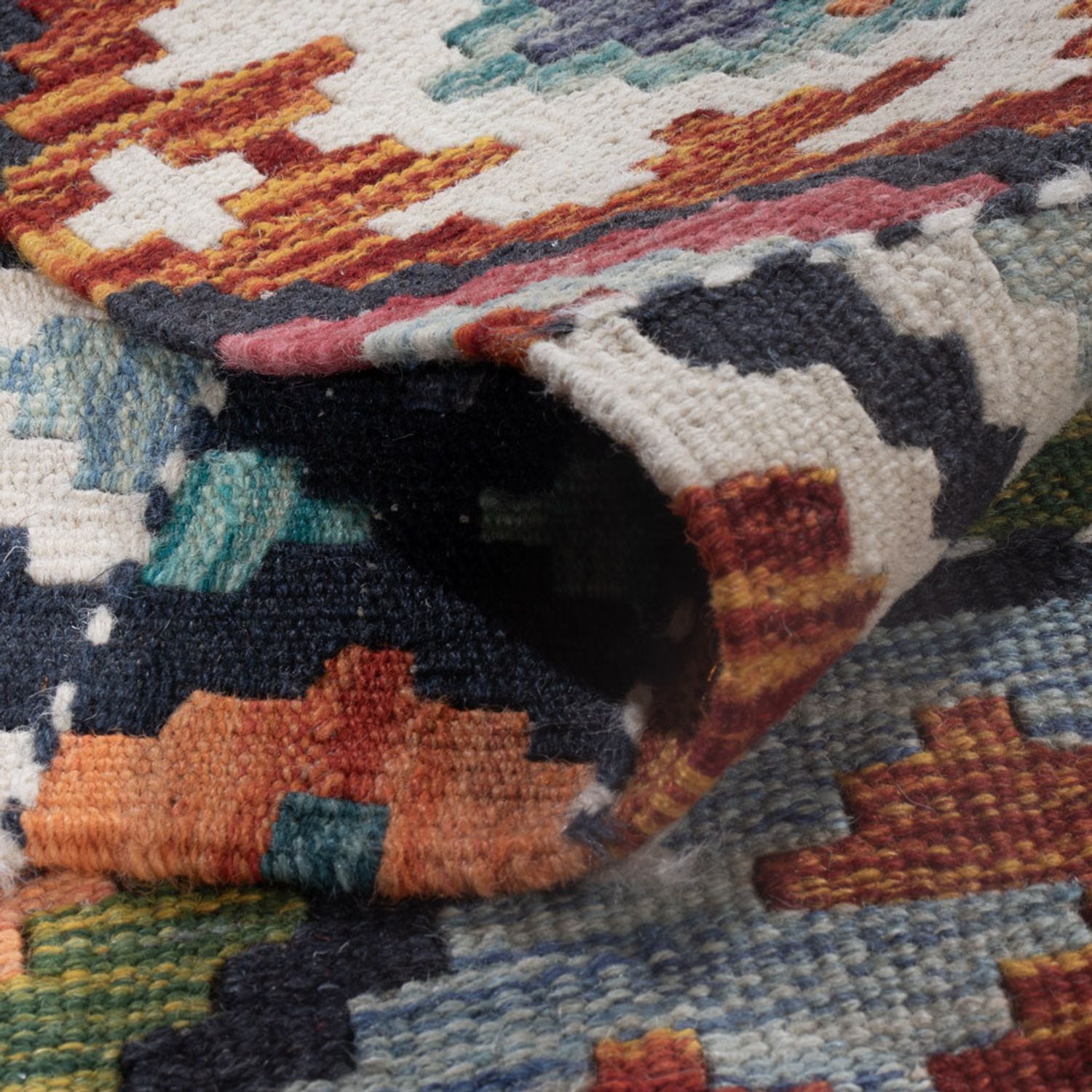 Kelimteppe - Splash - 256 x 190 cm - flerfarget