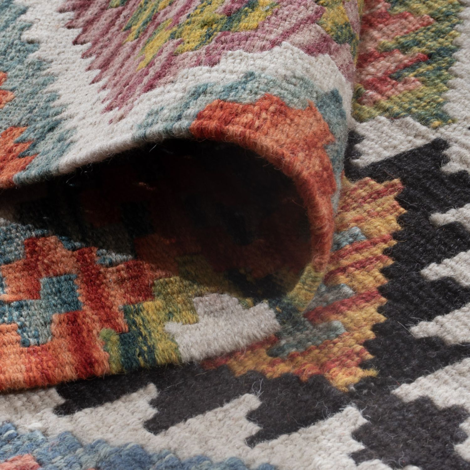 Kelim Rug - Splash - 241 x 185 cm - multicolored