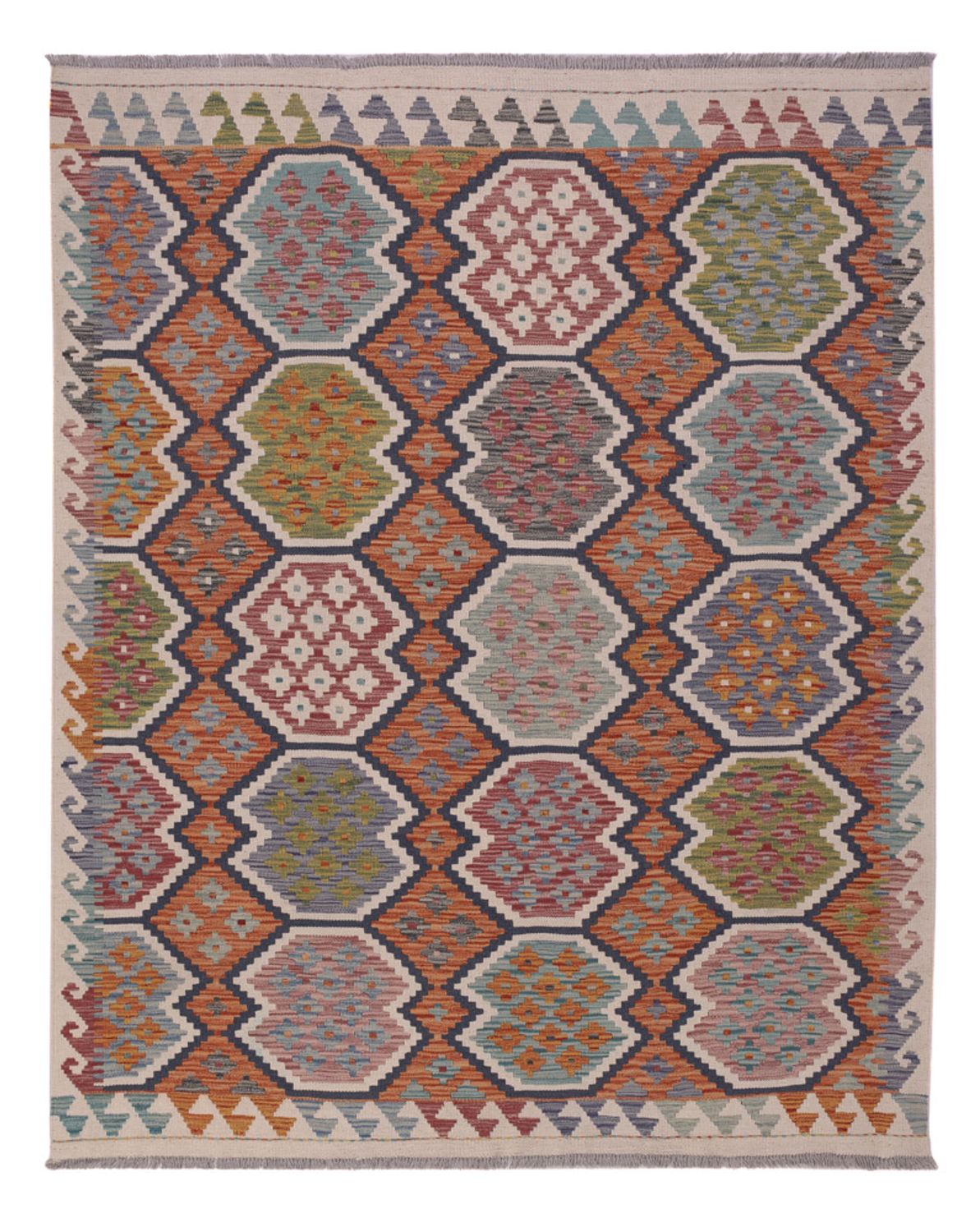 Kelim Rug - Splash - 192 x 155 cm - multicolored