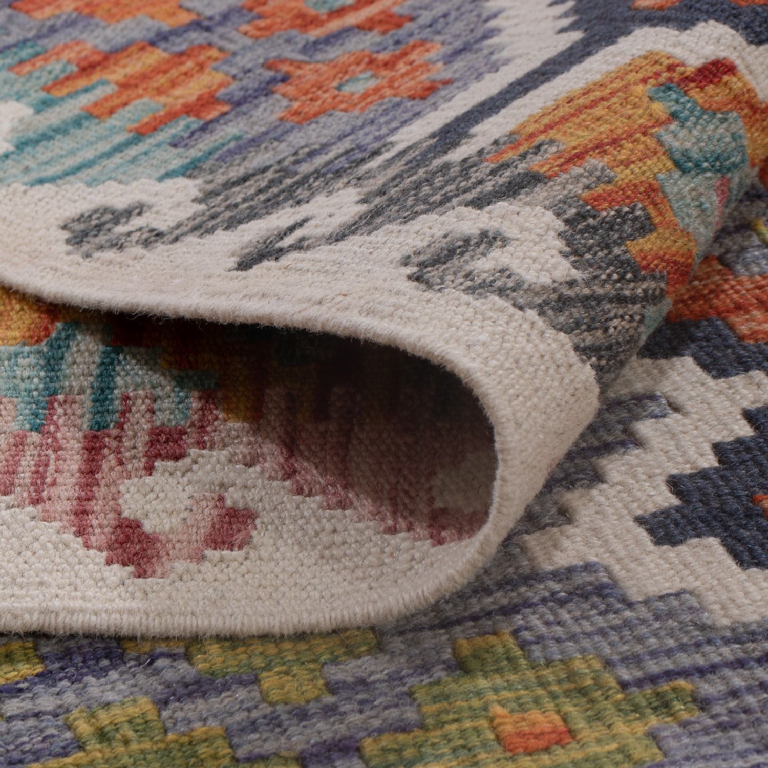 Kelim Rug - Splash - 192 x 155 cm - multicolored