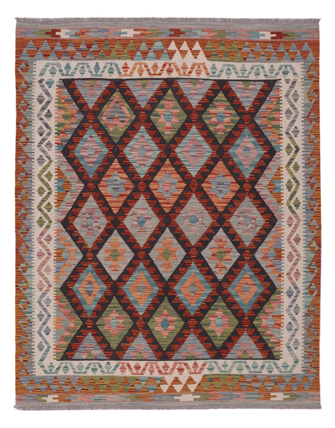Kelim Rug - Splash - 196 x 155 cm - multicolored