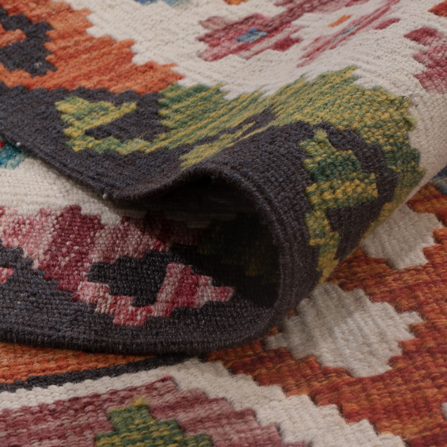 Kelim Rug - Splash - 192 x 157 cm - multicolored