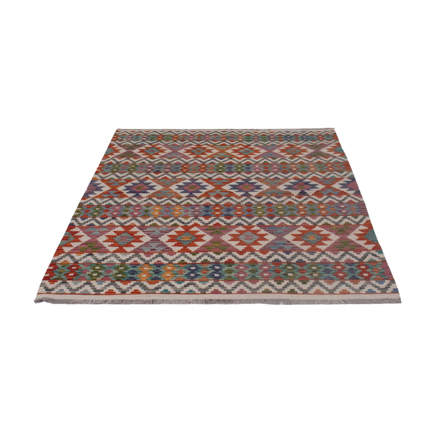 Kelim Rug - Splash - 202 x 151 cm - multicolored