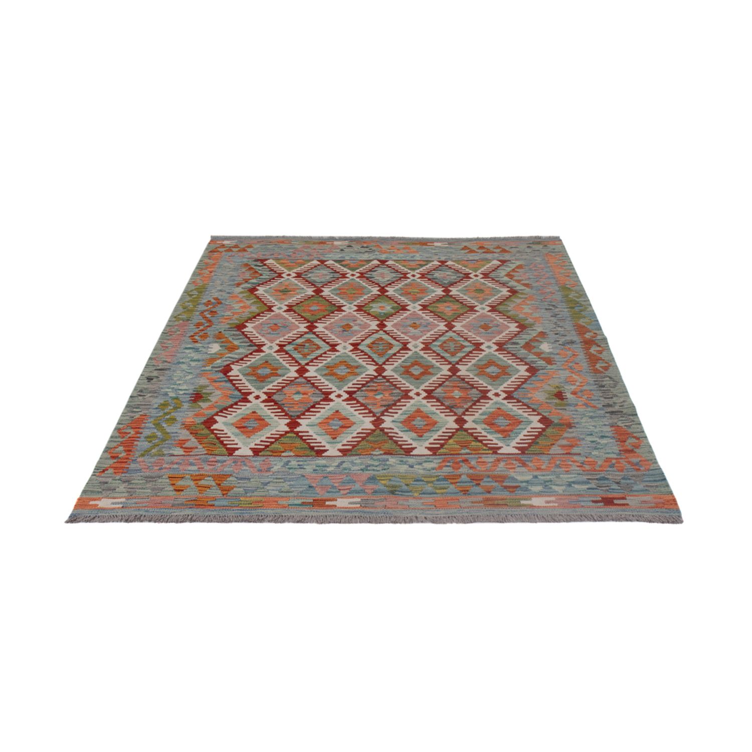 Kelim Rug - Splash - 195 x 154 cm - multicolored