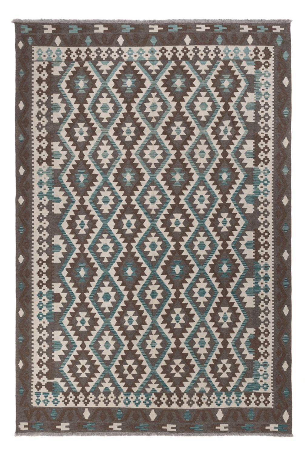 Kelim Rug - Splash - 294 x 197 cm - dark grey