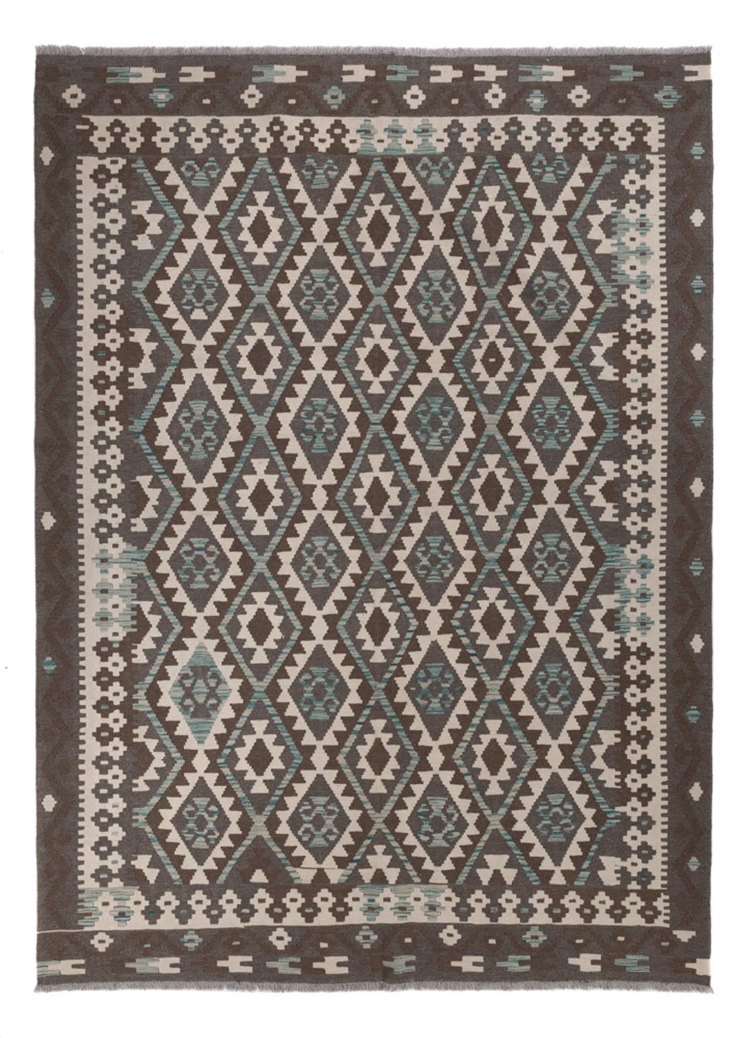 Kelim Rug - Splash - 286 x 206 cm - dark grey
