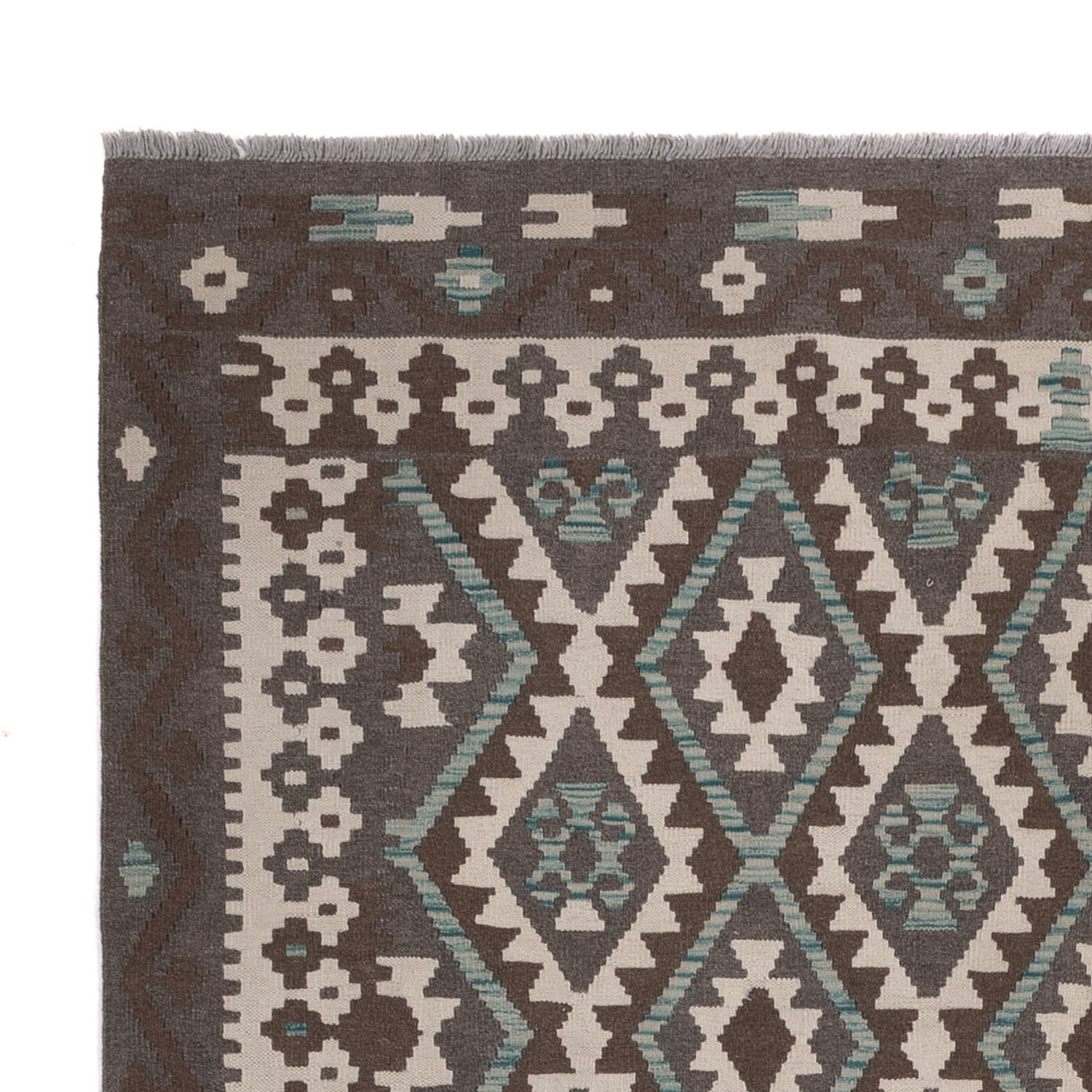 Kelim Rug - Splash - 286 x 206 cm - dark grey