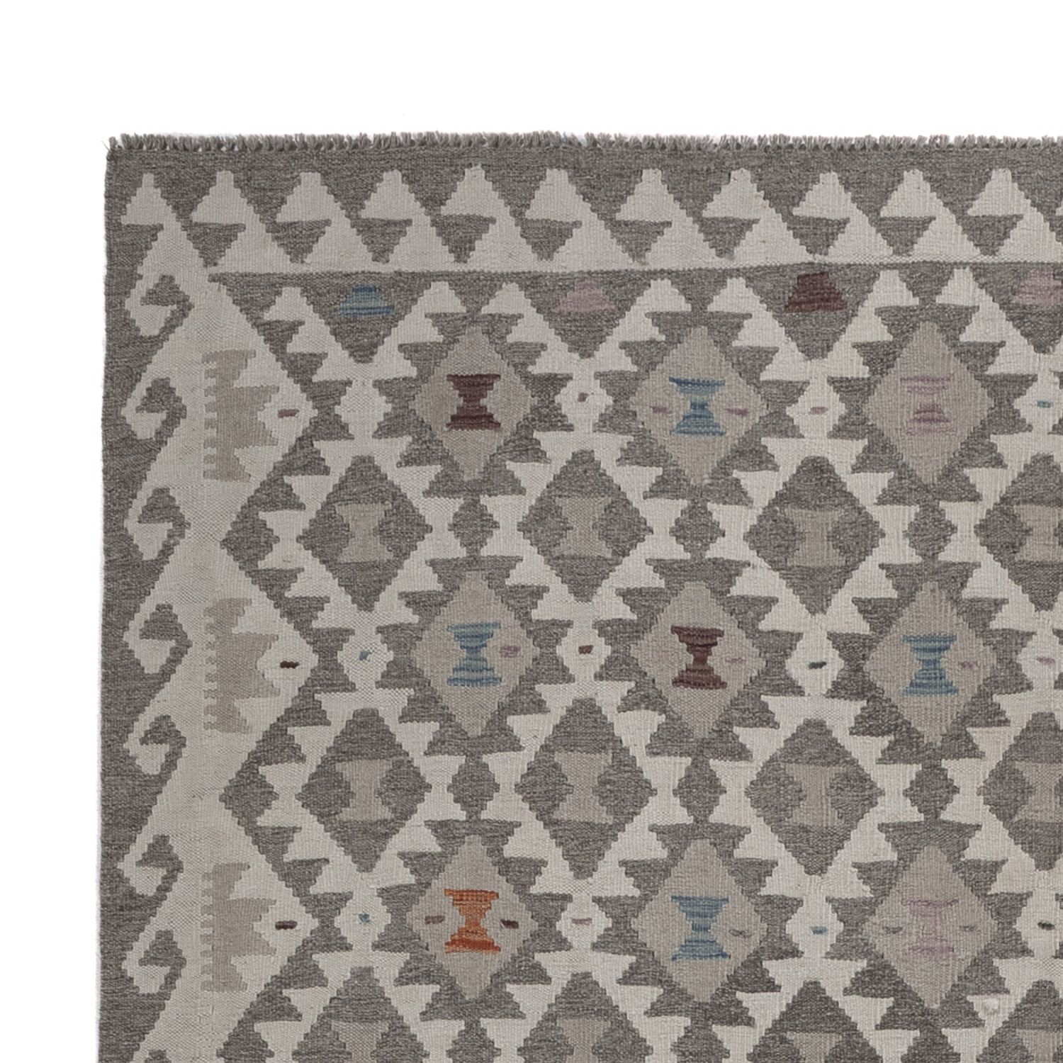 Kelim Rug - Splash - 296 x 202 cm - light grey