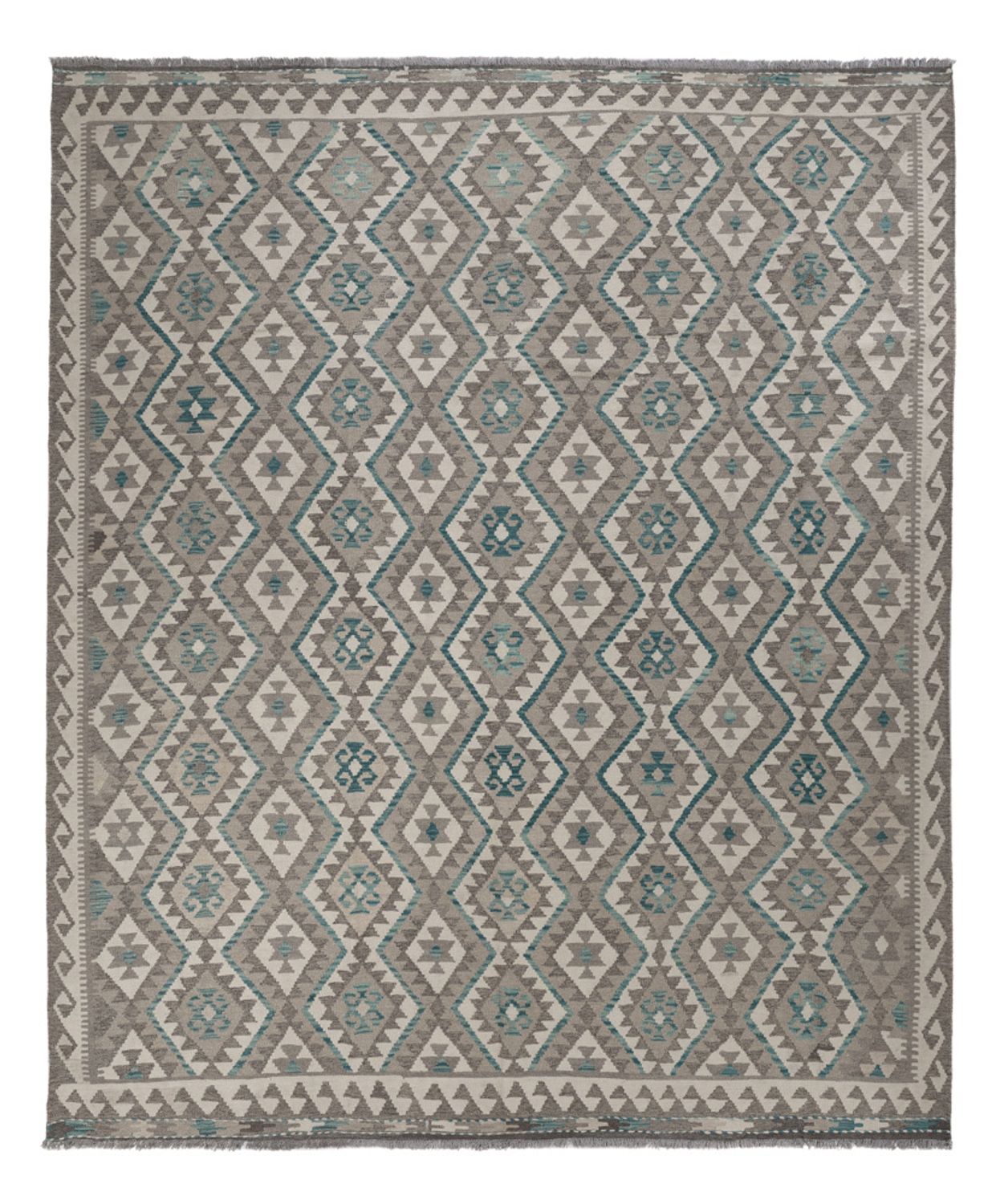 Kelim Rug - Splash - 300 x 253 cm - light green
