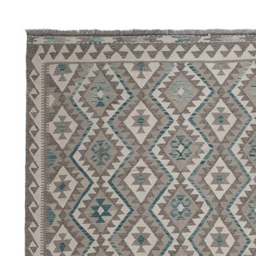 Kelim Rug - Splash - 300 x 253 cm - light green