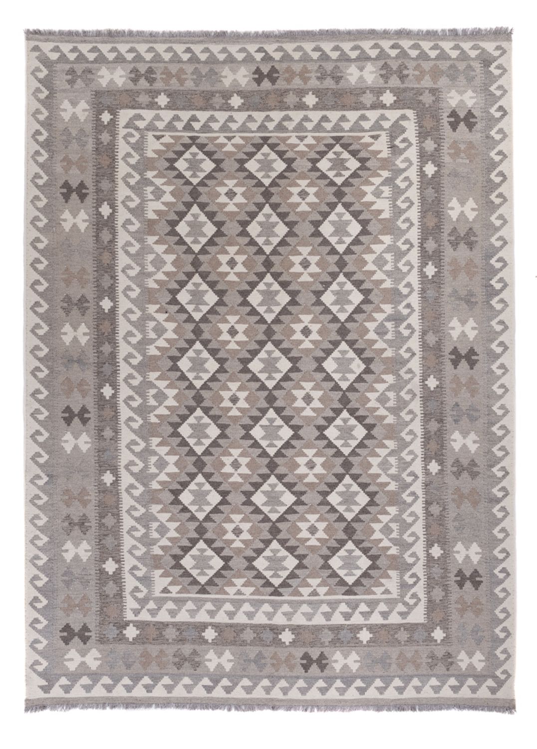 Kelim Rug - Splash - 251 x 188 cm - light grey