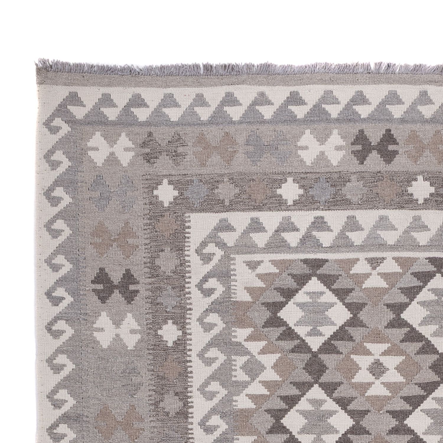Kelim Rug - Splash - 251 x 188 cm - light grey