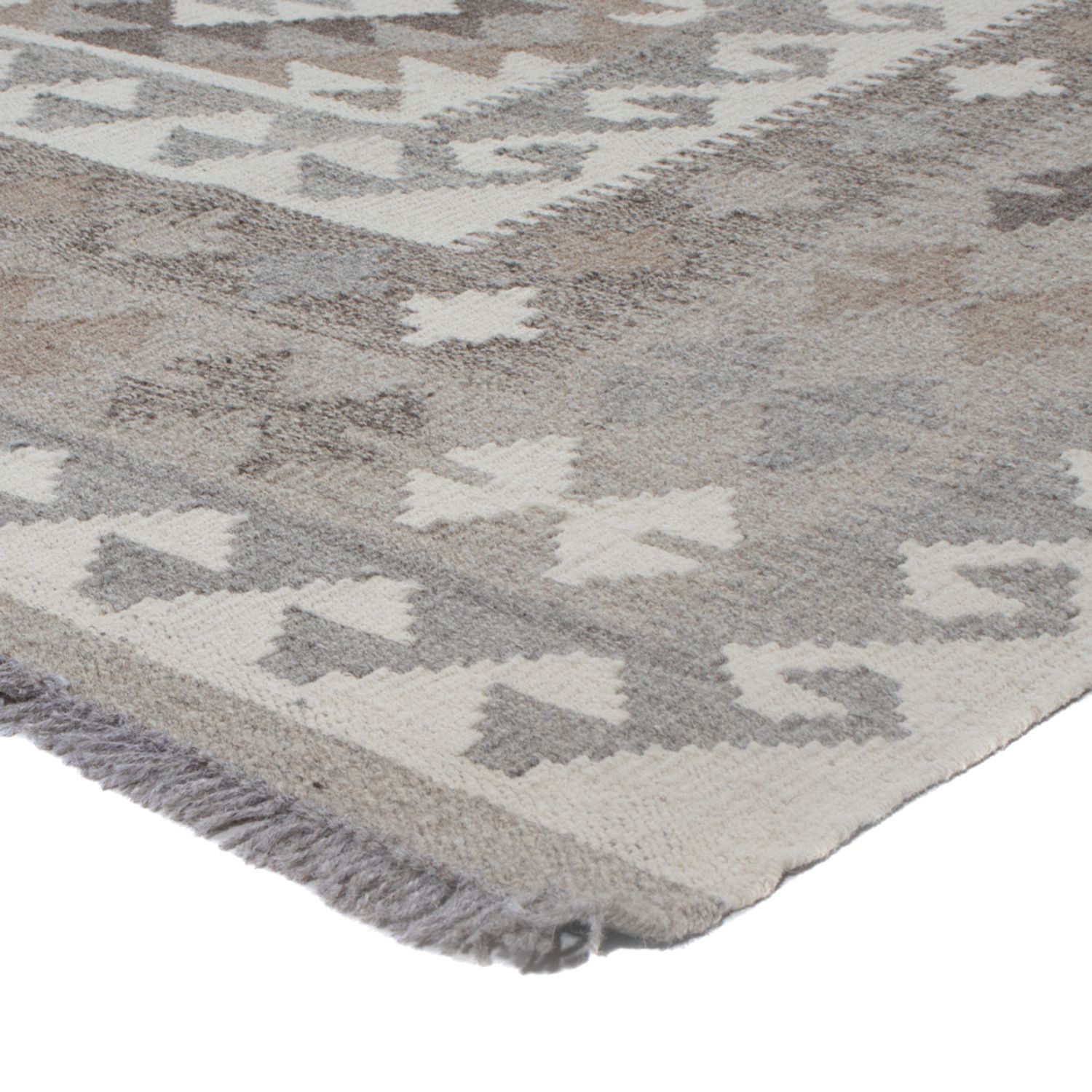 Kelim Rug - Splash - 251 x 188 cm - light grey