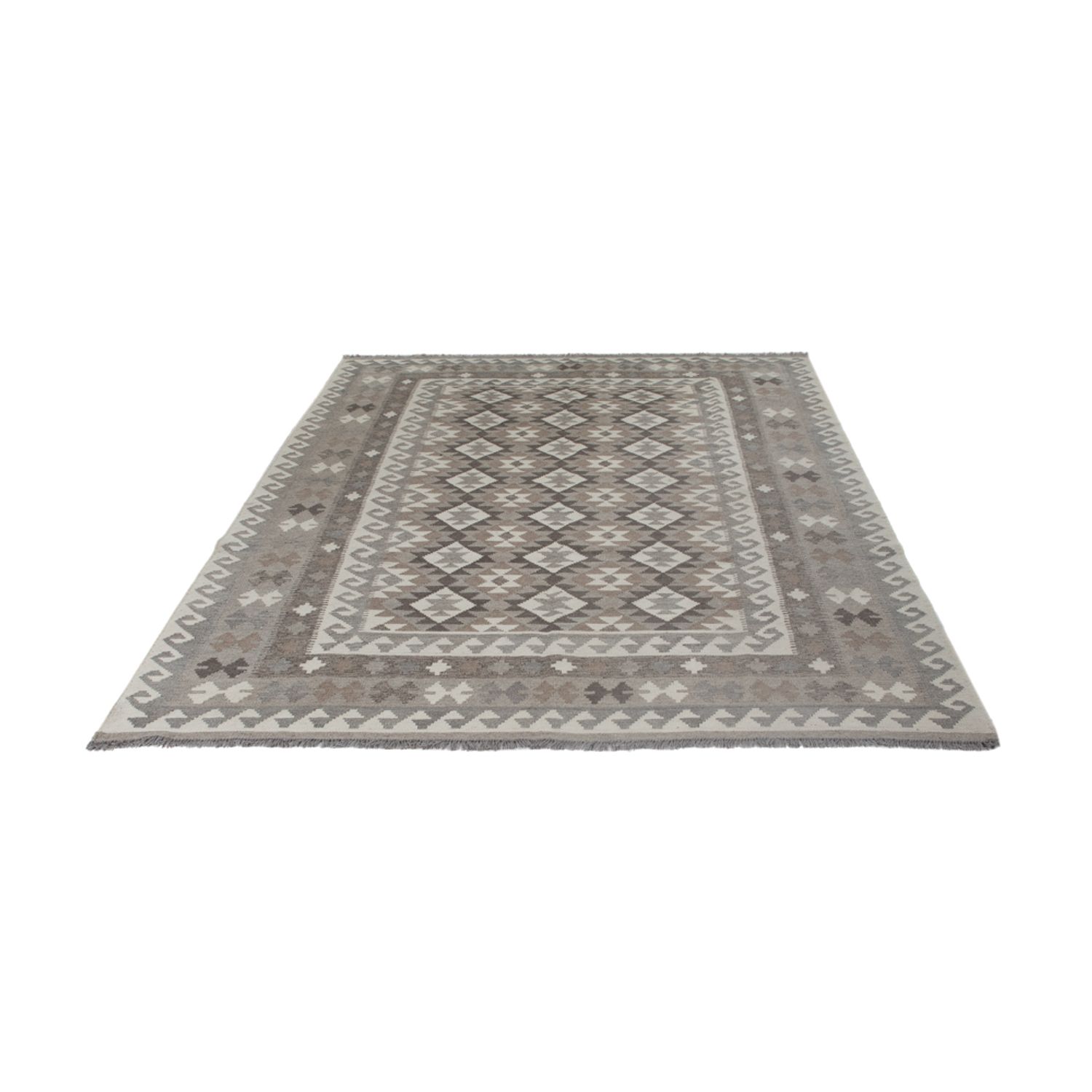 Kelim Rug - Splash - 251 x 188 cm - light grey
