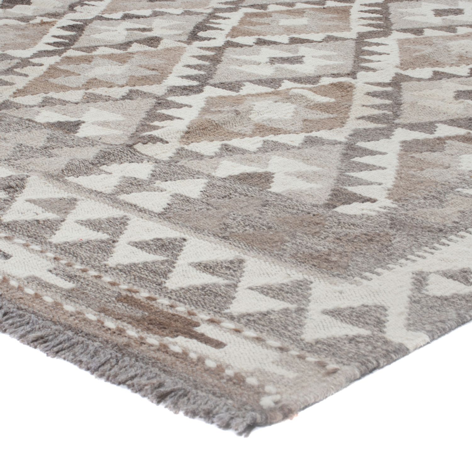 Kelim Rug - Splash - 239 x 185 cm - light grey