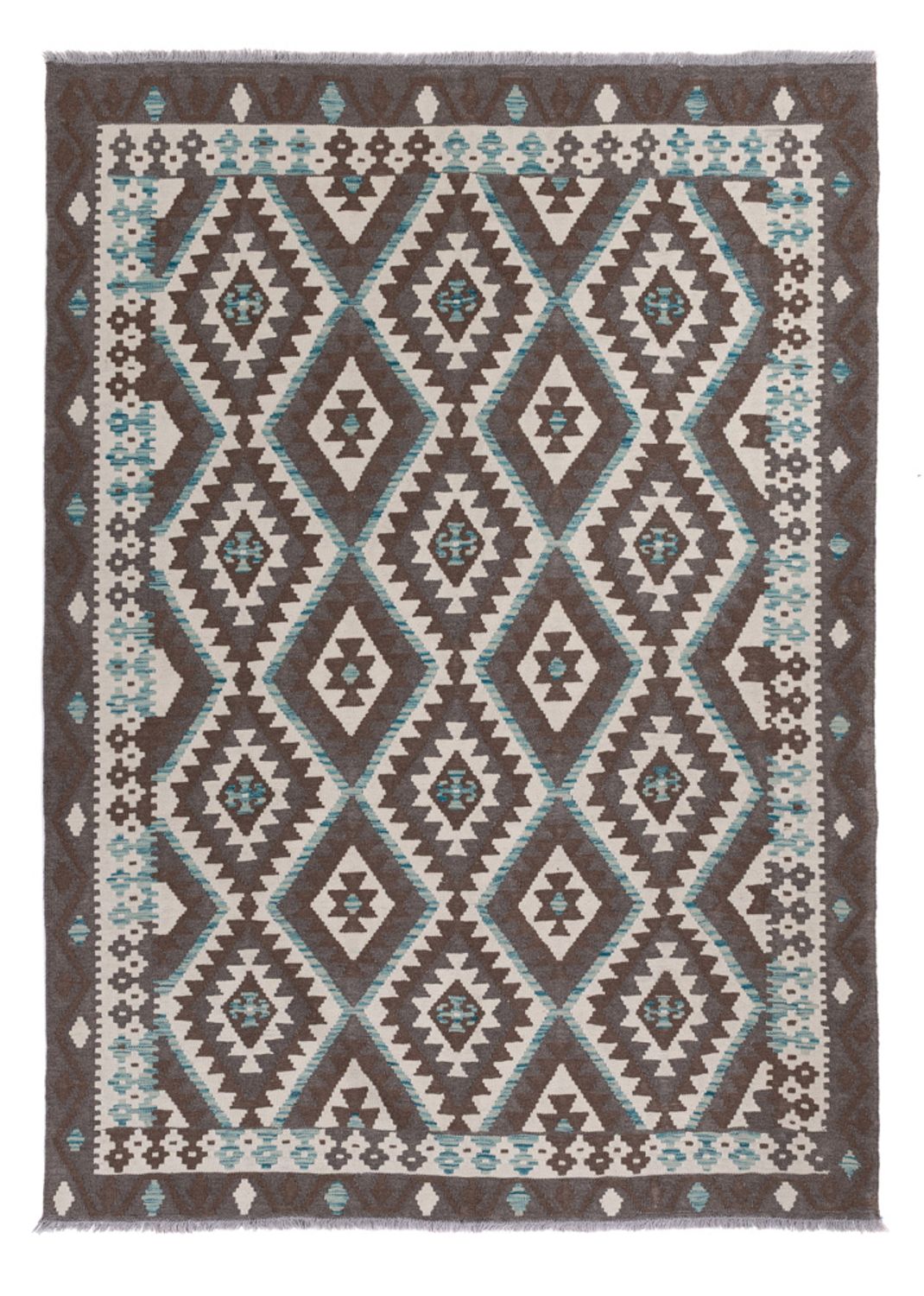 Kelim Rug - Splash - 243 x 176 cm - dark grey