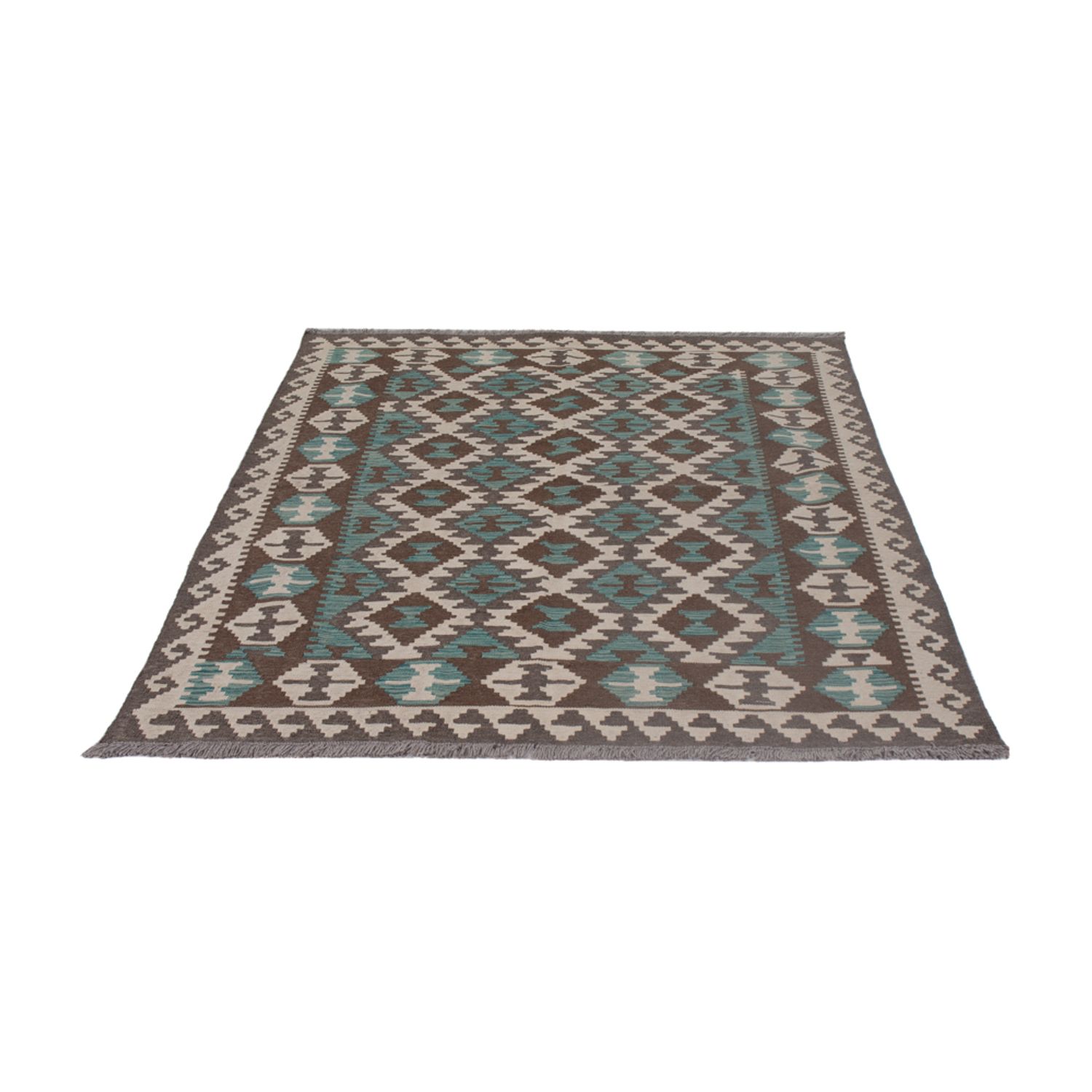 Kelim Rug - Splash - 195 x 151 cm - dark green