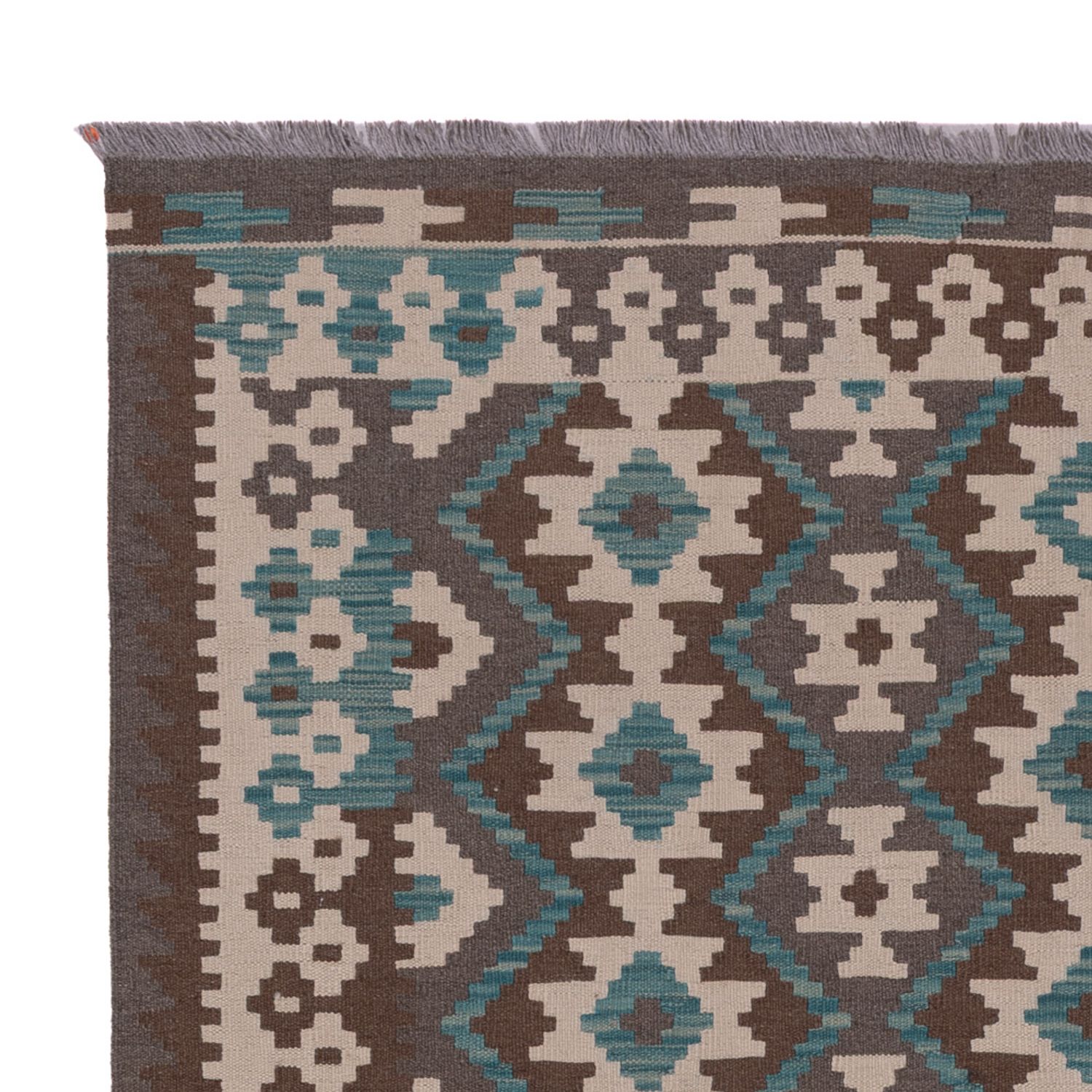 Kelimteppe - Splash - 190 x 147 cm - mørkegrønn