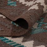 Kelim Rug - Splash - 194 x 155 cm - dark green