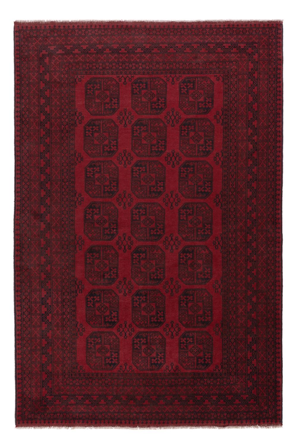 Afghan Rug - Filpa - 293 x 197 cm - dark red