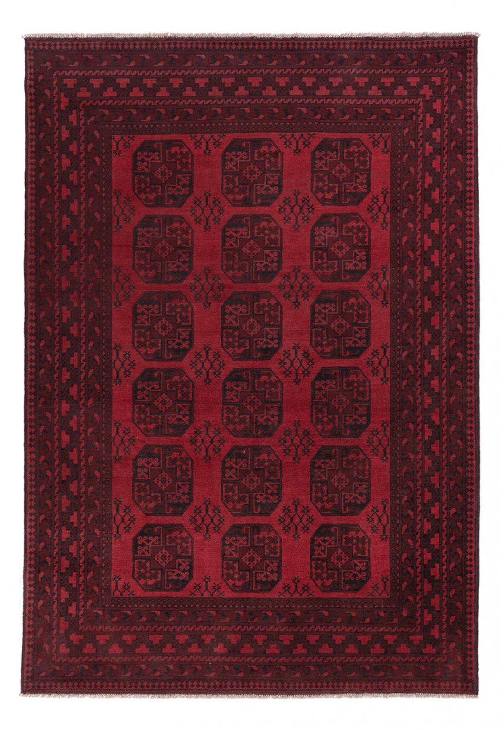 Afghan Rug - Filpa - 288 x 197 cm - dark red