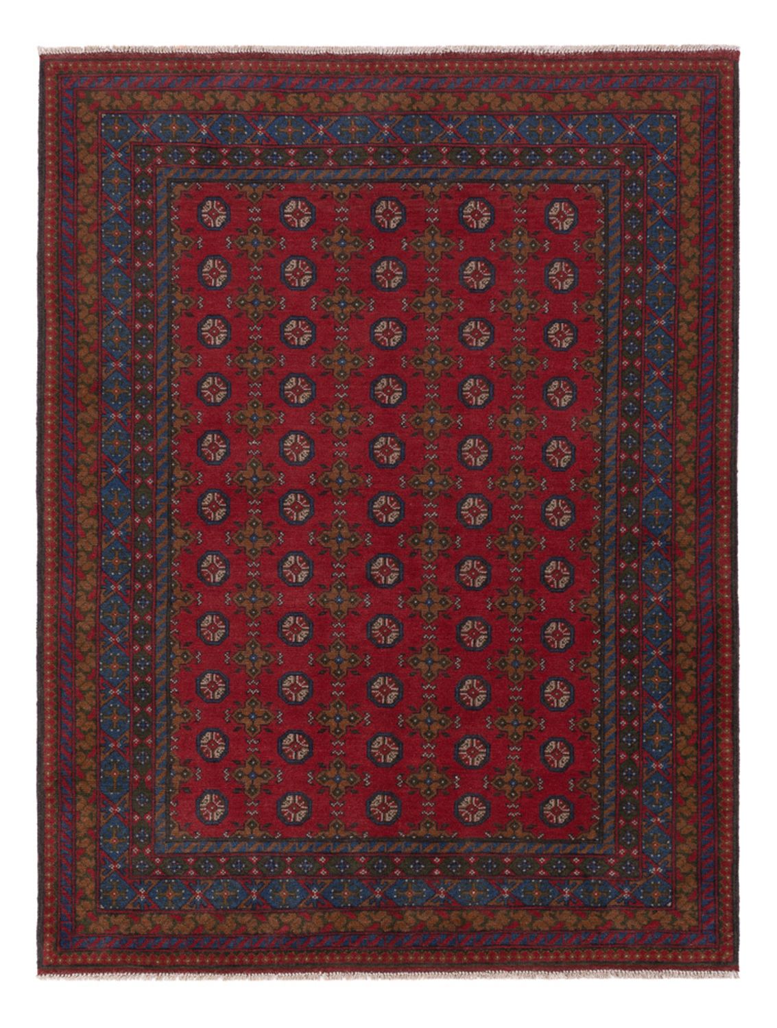 Afghan Rug - Filpa - 196 x 152 cm - dark red