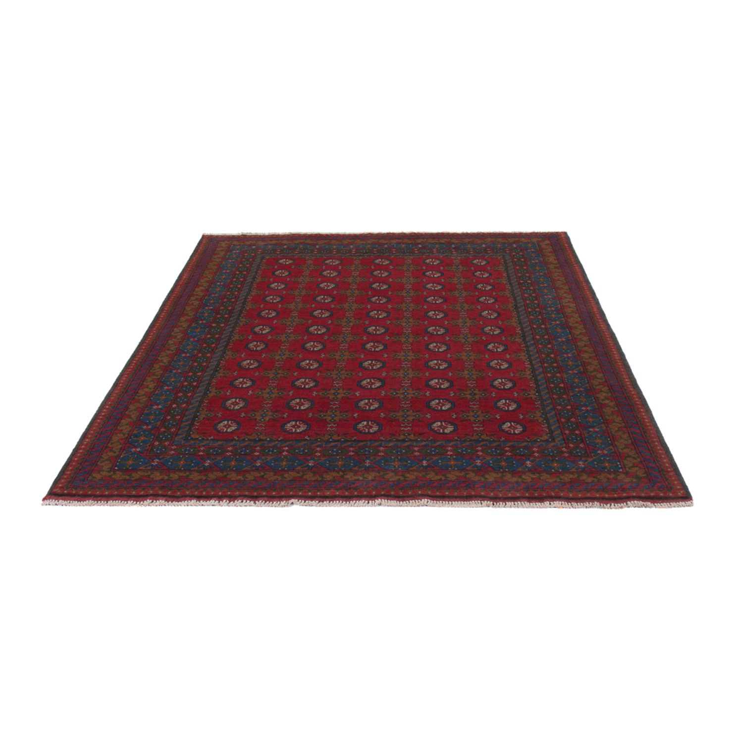 Afghan Rug - Filpa - 196 x 152 cm - dark red