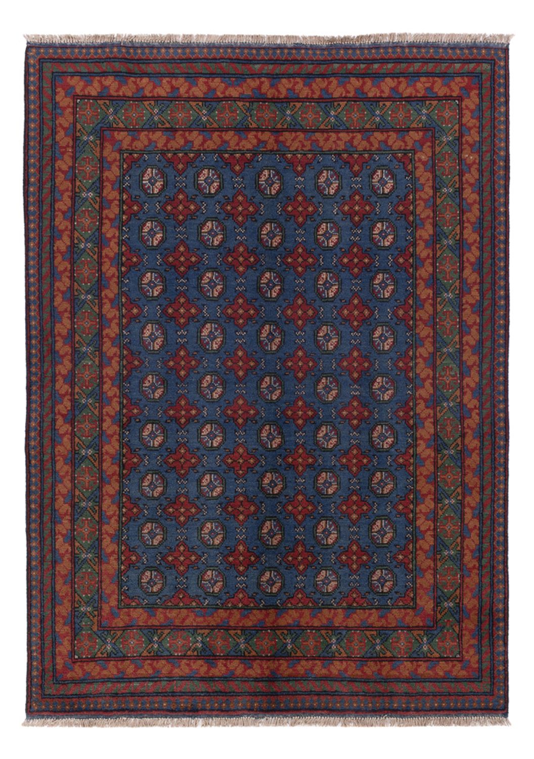 Afghan Rug - Filpa - 201 x 150 cm - dark blue