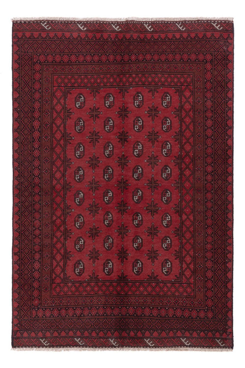 Afghan Rug - Filpa - 242 x 164 cm - dark red