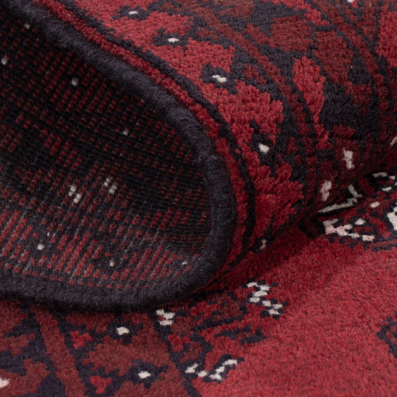 Runner Afghan Rug - Filpa - 190 x 98 cm - dark red