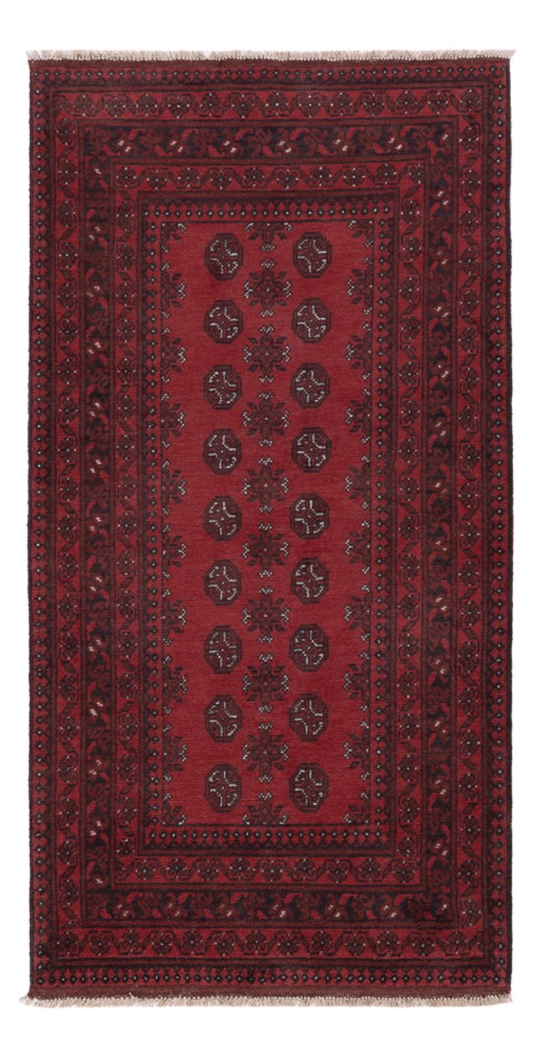 Runner Afghan Rug - Filpa - 194 x 99 cm - dark red